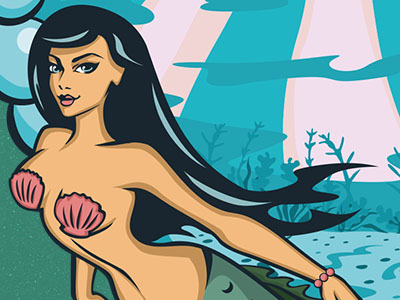 Разработка векторной иллюстрации морская тематика